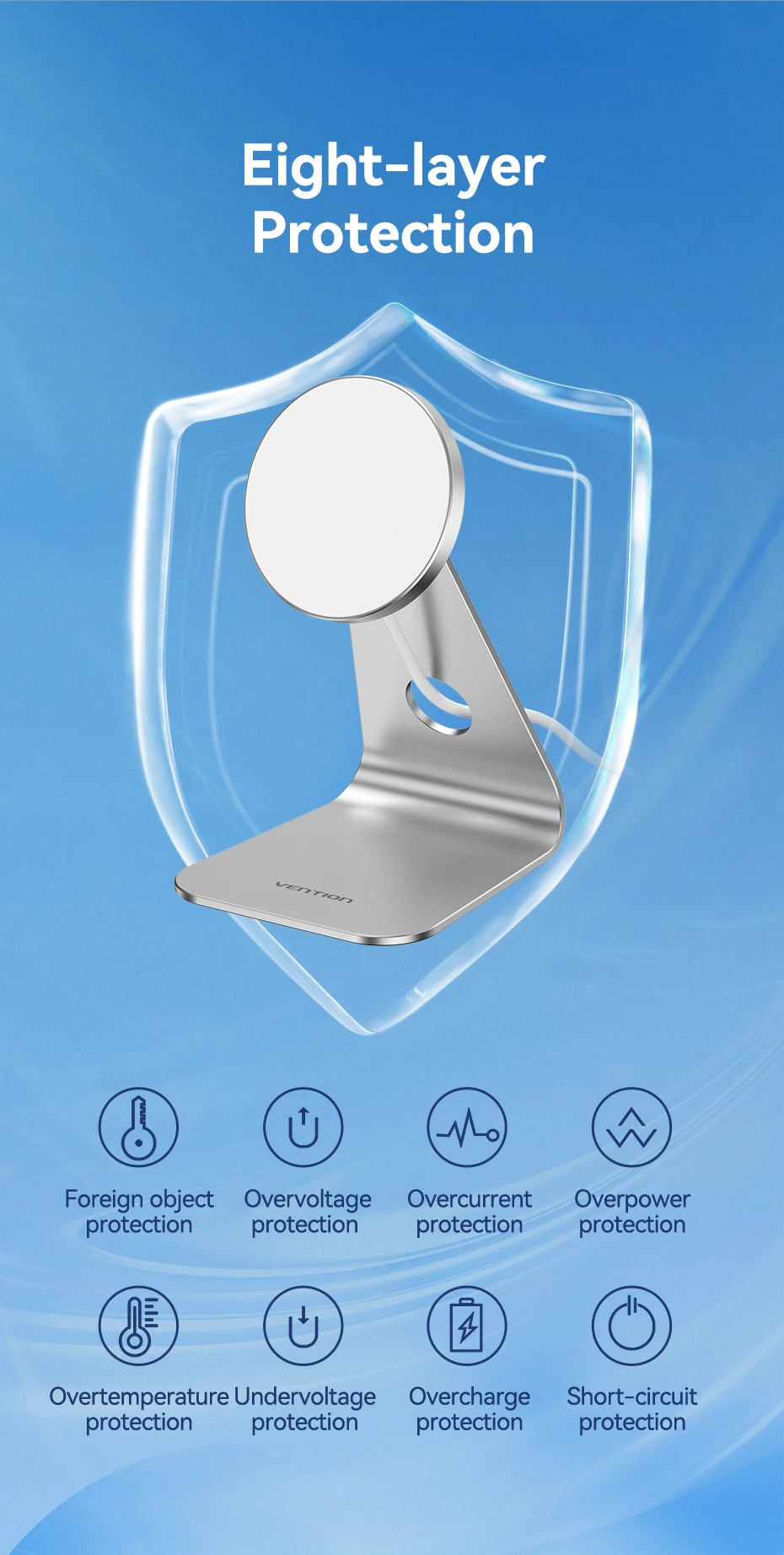 Vention Desktop 15W Magnetic Phone Wireless Charger with 1M Cable For Magsafe iPhone 15 14 13 12 Fast Charging Station Dock