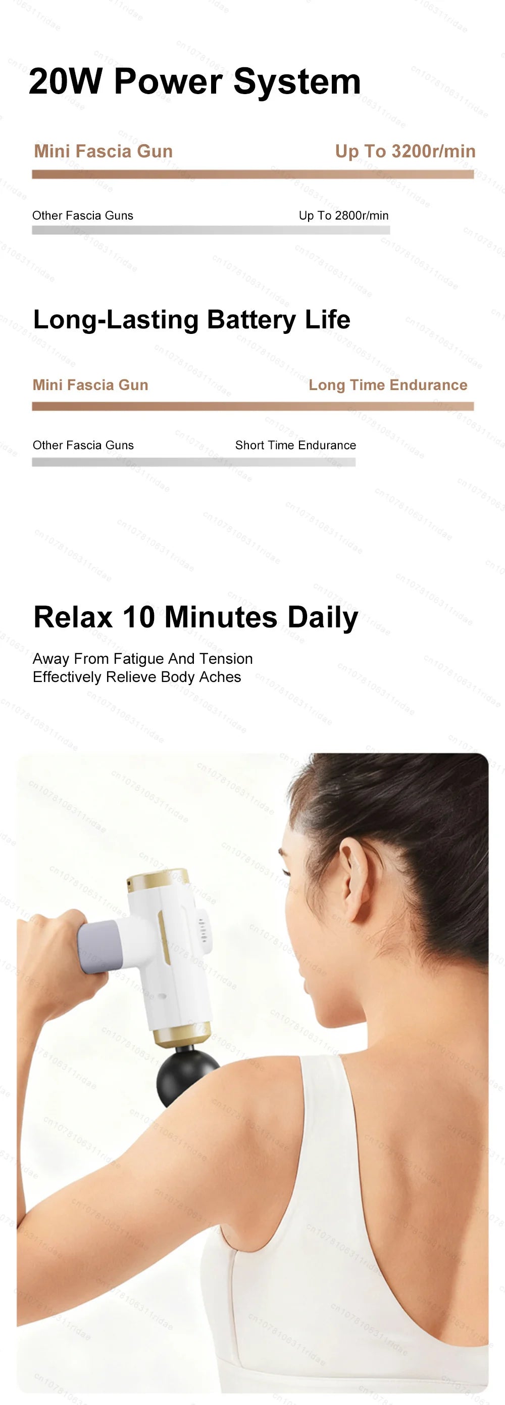 Muscle Massage Gun - 99-Level Deep Tissue Recovery - White Set Fascia Gun Tidesmit