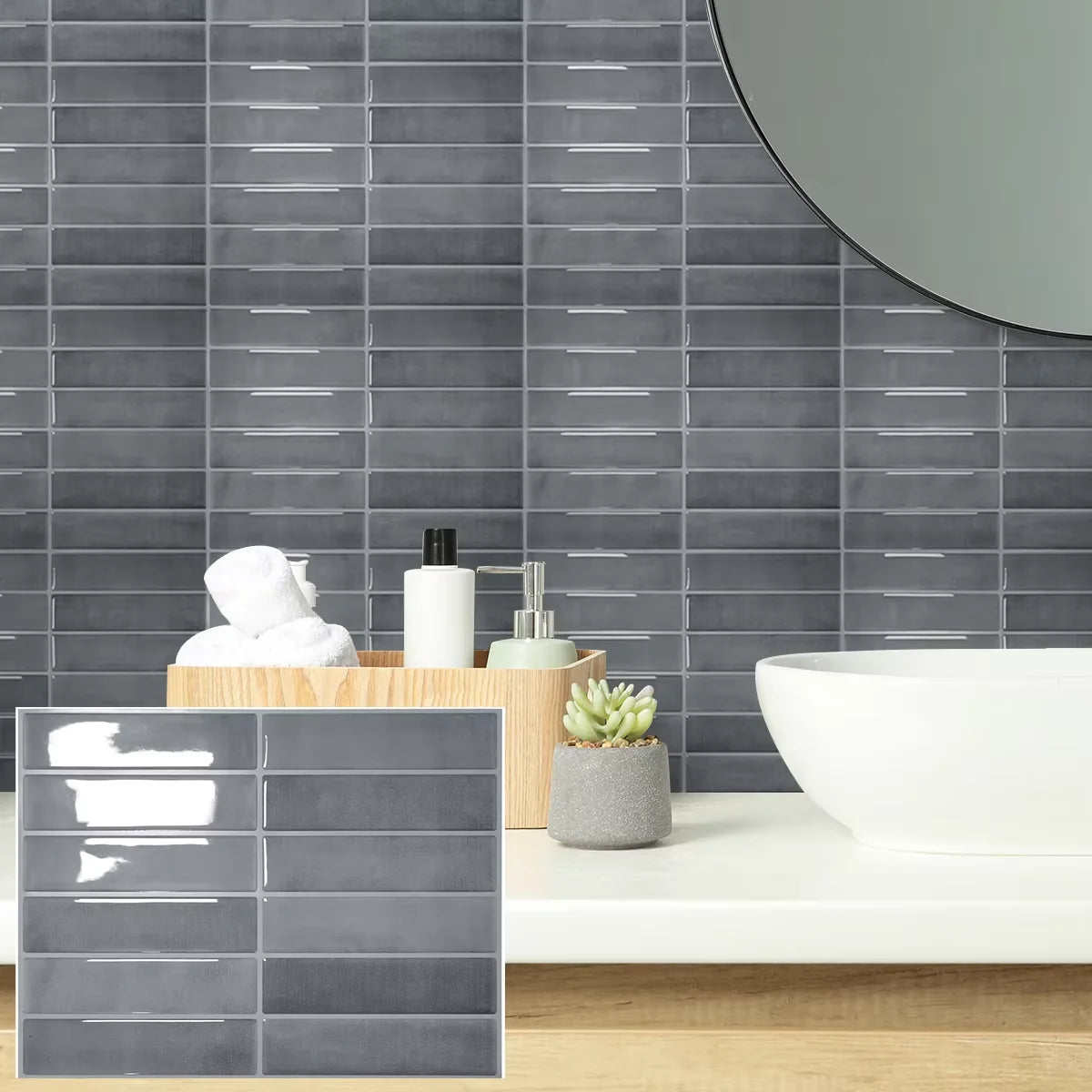 Backsplash Tile for Kitchen Peel and Stick, Self Adhesive Stick on Subway Tiles for Kitchen, Bathroom