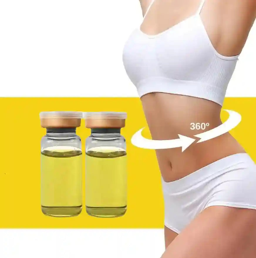 10ml lemon lipolytic ampoule serum vials for face and body slimming and V-line skin contouring.