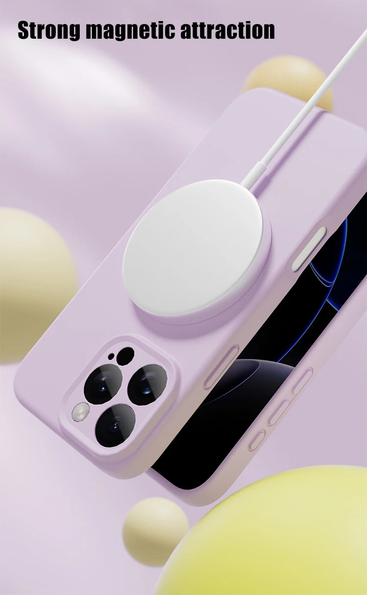 Magnetic iPhone 16 Case | Liquid Silicone Shock-Absorbing Cover Tidesmit