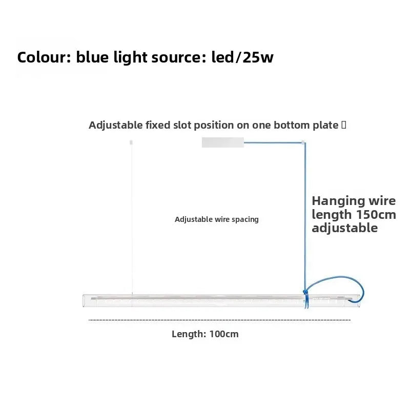 Modern LED Ring Light | Minimalist Adjustable Linear Studio Lighting blue 100cm Tidesmit