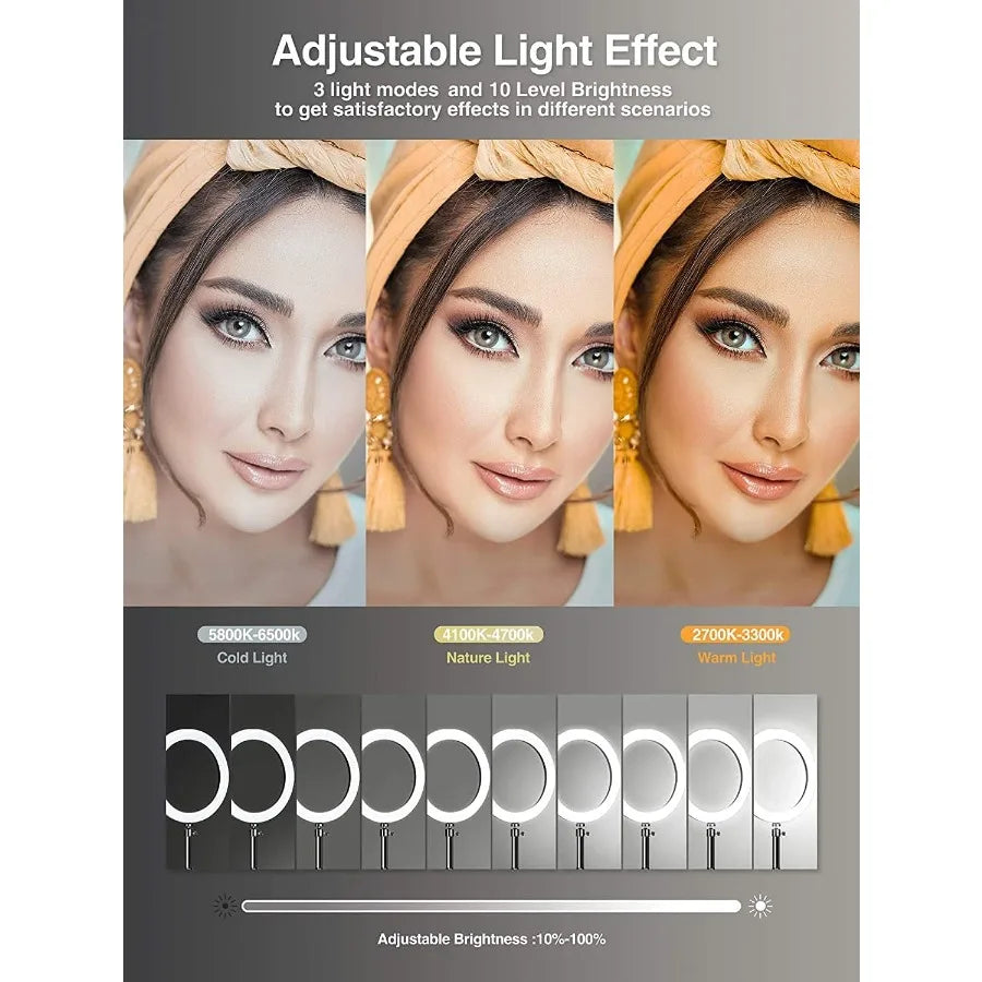 12-Inch Dimmable Ring Light with 72-Inch Tripod for Professional Content Tidesmit