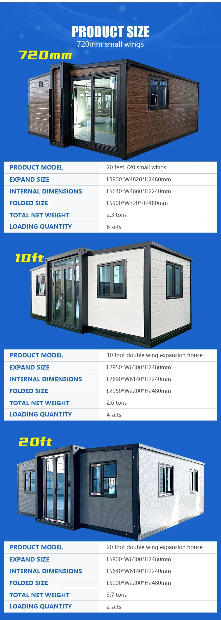Ready Ship Luxury 40 Ft 20ft Prefab Mobile Container House 2 Bedroom Steel Prefabricated Home Local Standards Villas Outdoor Use