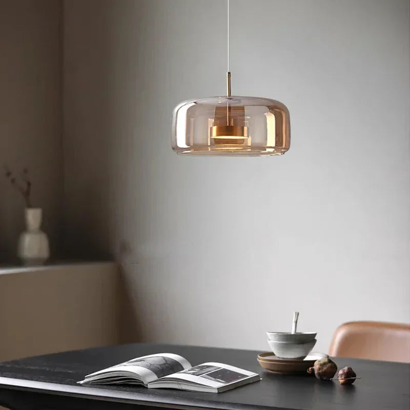 Modern Nordic Glass Ring Light | LED Adjustable Pendant Fixture Tidesmit