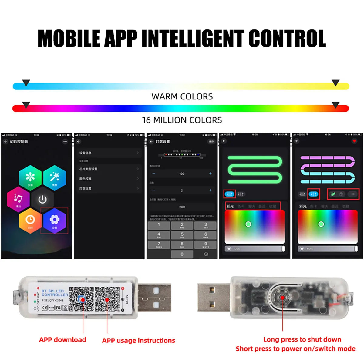 10-in-1 Car Ambient LED Lighting Kit - Customizable Atmosphere Lamp Tidesmit