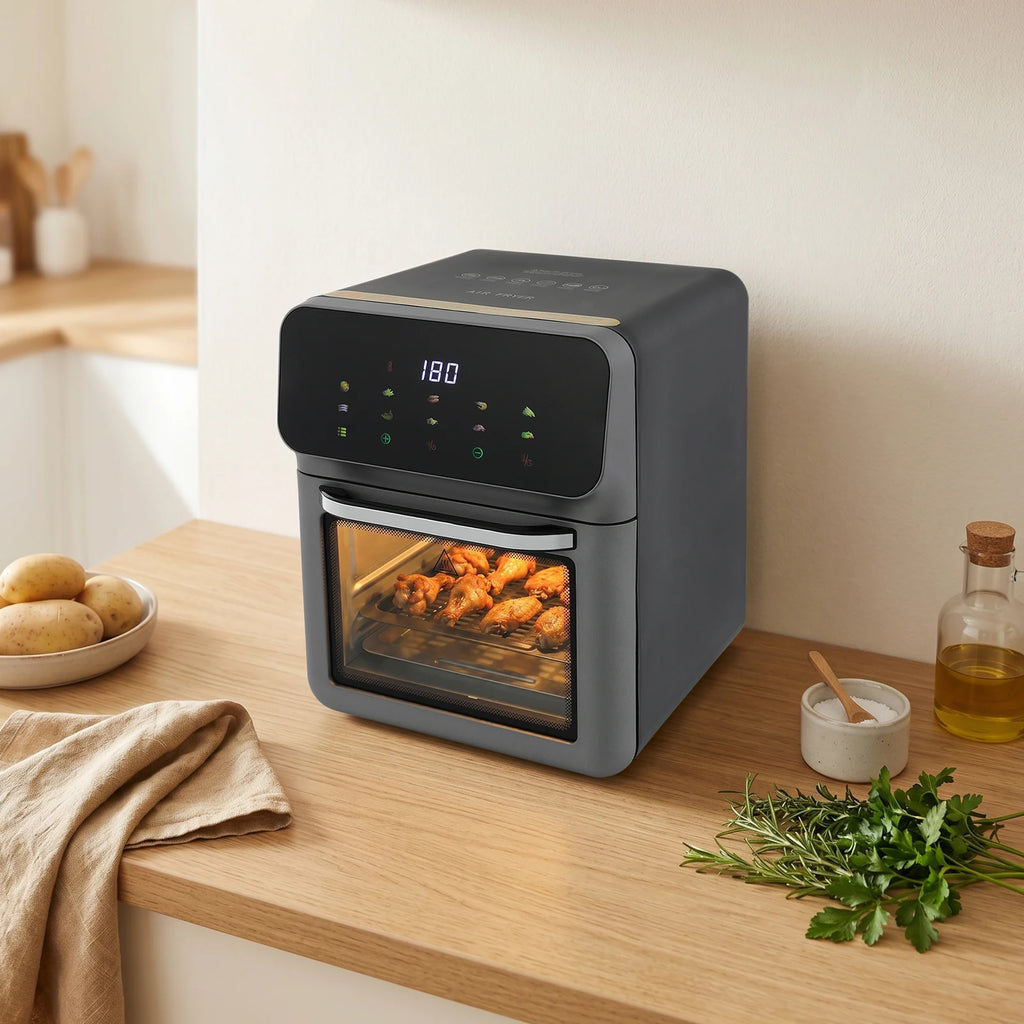 Air Fryer 10L 2.64Gal, Hot Air Fryer with Viewing Window & Touchscreen, 1350W 176-392°F for Family Meals