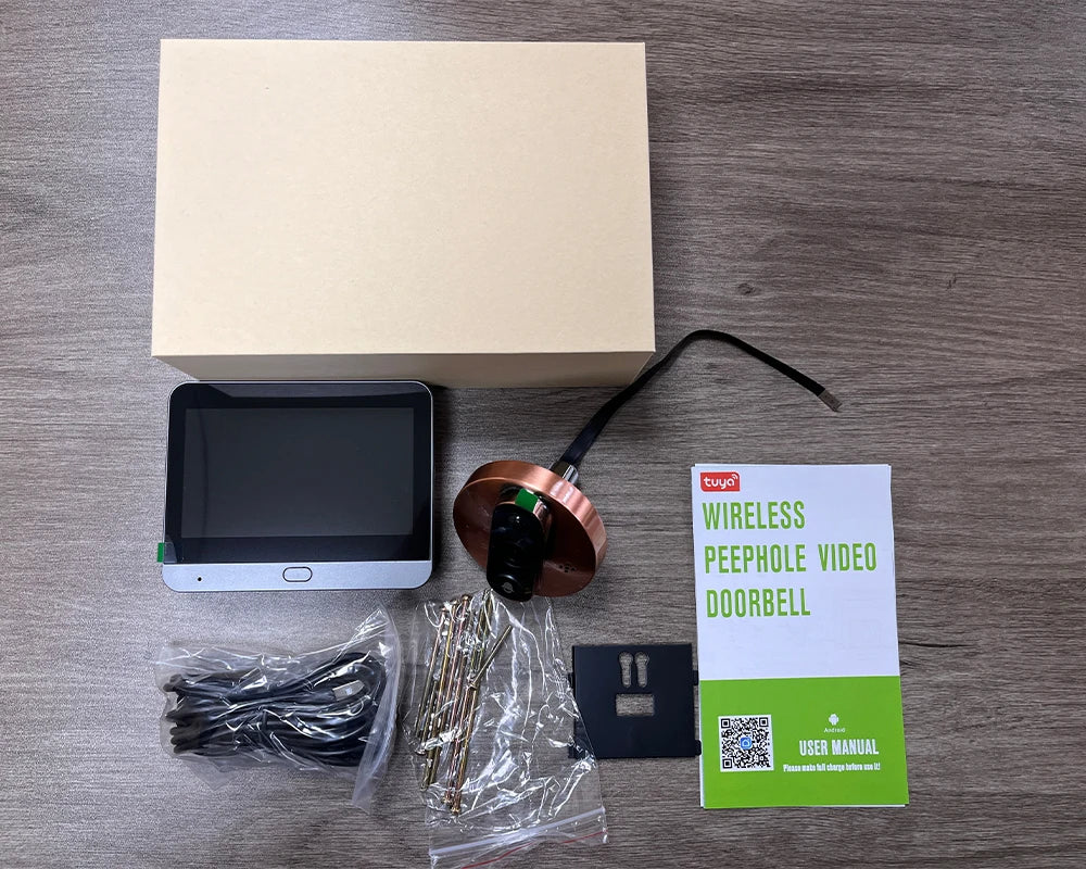 3MP Wi-Fi Tuya SmartLife Battery Powered 940nm No Visible Light Infrared Audio Video Door Eye Digital Viewer PIR Doorbell Camera