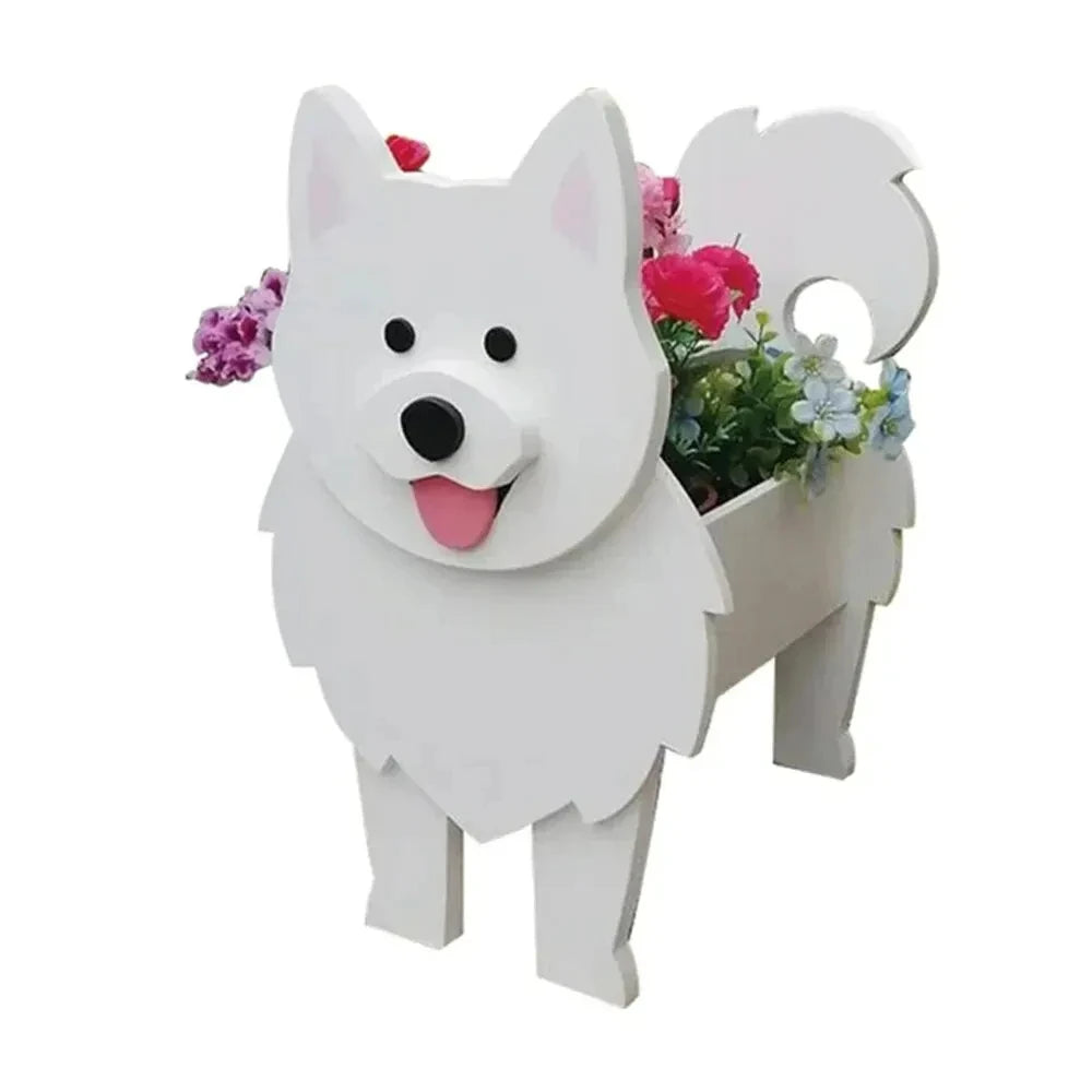 Cute Animal DIY Flower Planter PVC Pet Dog Potted Garden Yard Decoration Plant Container Holder Decor Garden Flower Pots  Orname