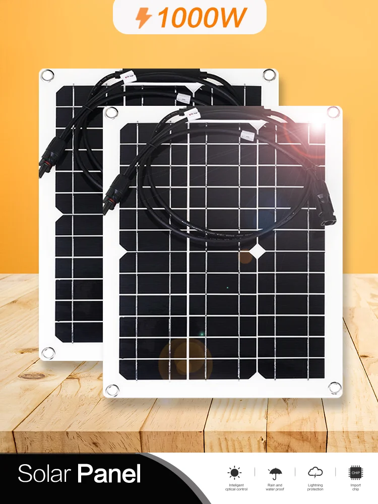 Ultimate Portable Power Bank: 500W/1000W Flexible Solar Panel for Off-Grid Marine & RV Use | 12V Charger with MC4 & Controller