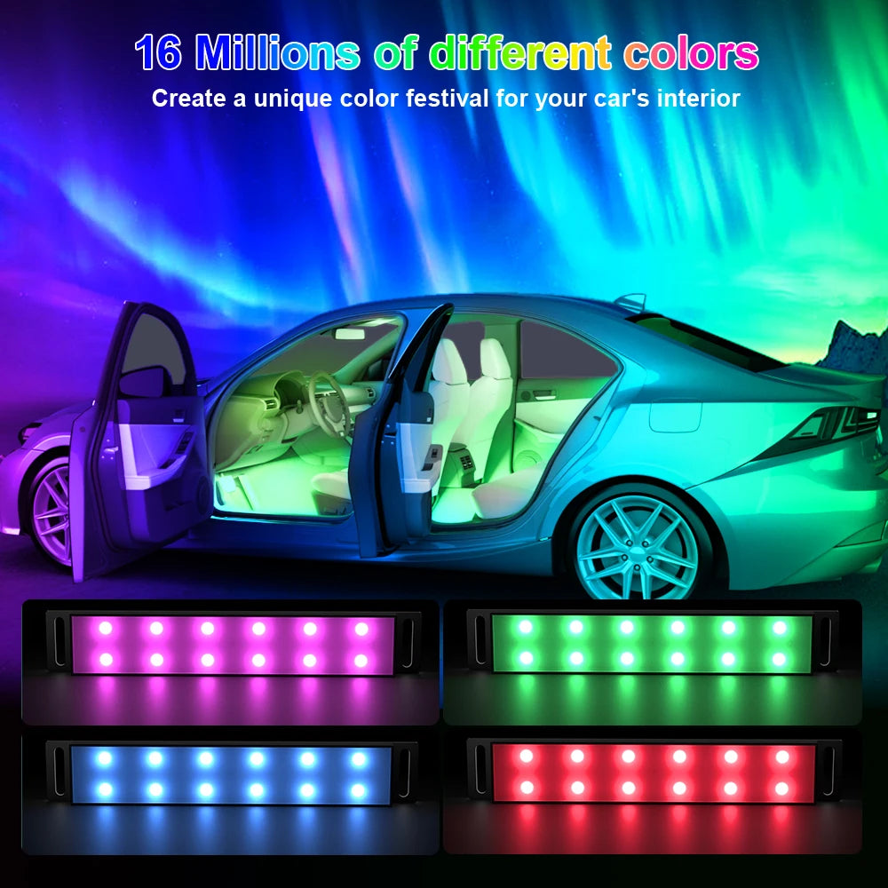 Ambient Car LED Footwell Lights – App Controlled Interior Lighting Tidesmit