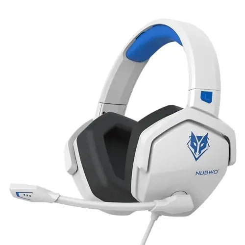 Gaming Headset for PS5 Xbox PC with Noise Canceling Mic - Over-Ear Comfort WhiteBlue Tidesmit