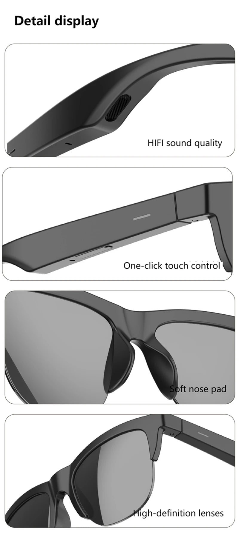 Bluetooth Smart Glasses: Wireless Audio Sunglasses for Immersive Sound Tidesmit