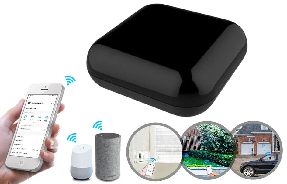 WiFi RF IR All-In-One Smart Universal Remote Controller, RF Appliances Tuya Smart Life App Voice Control with Alexa Google Home