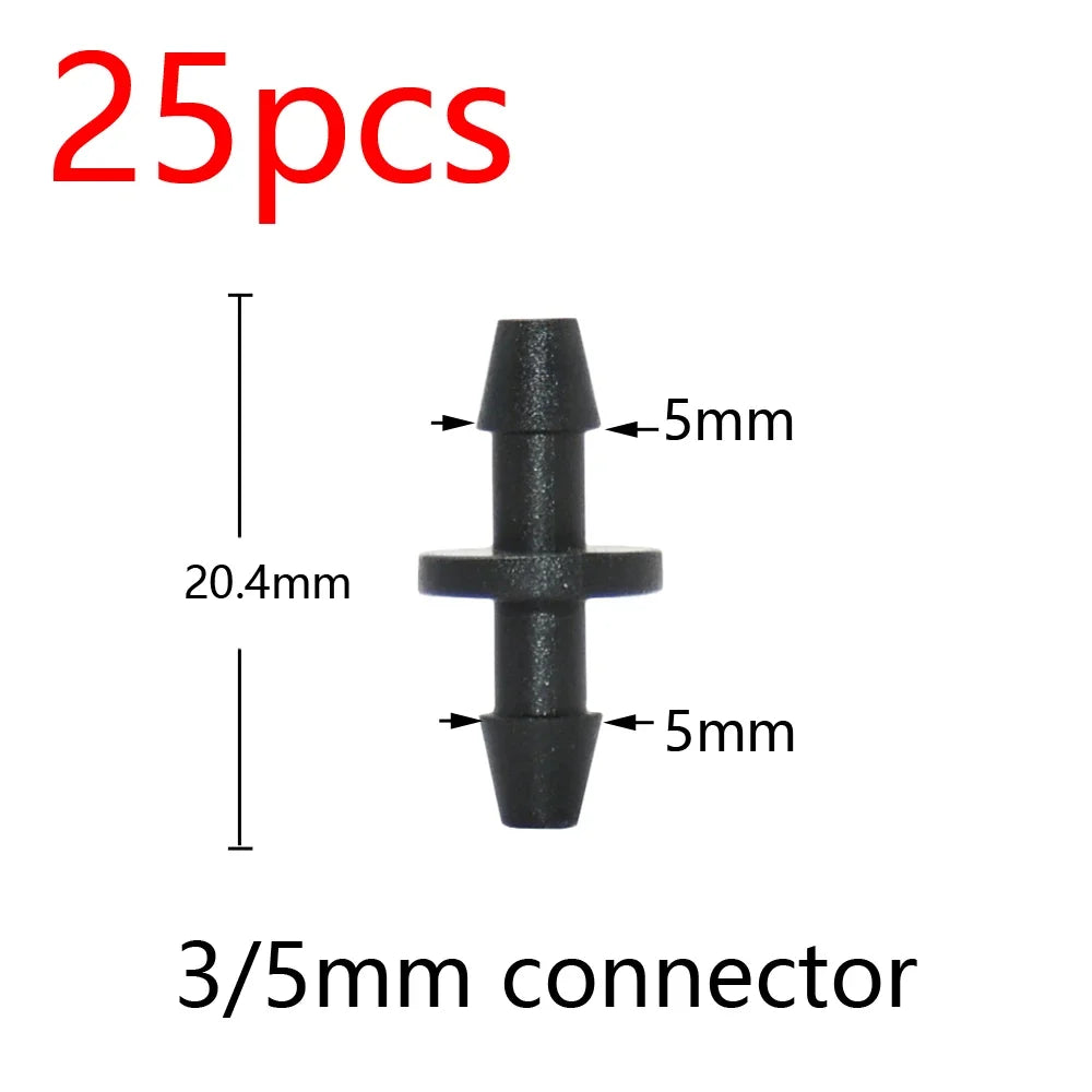 Garden Hose Connectors Barbed Tee Elbow Cross End Plug Coupling WDrip Irrigation System Atering Fitting For 3/5 4/7mm Hsse