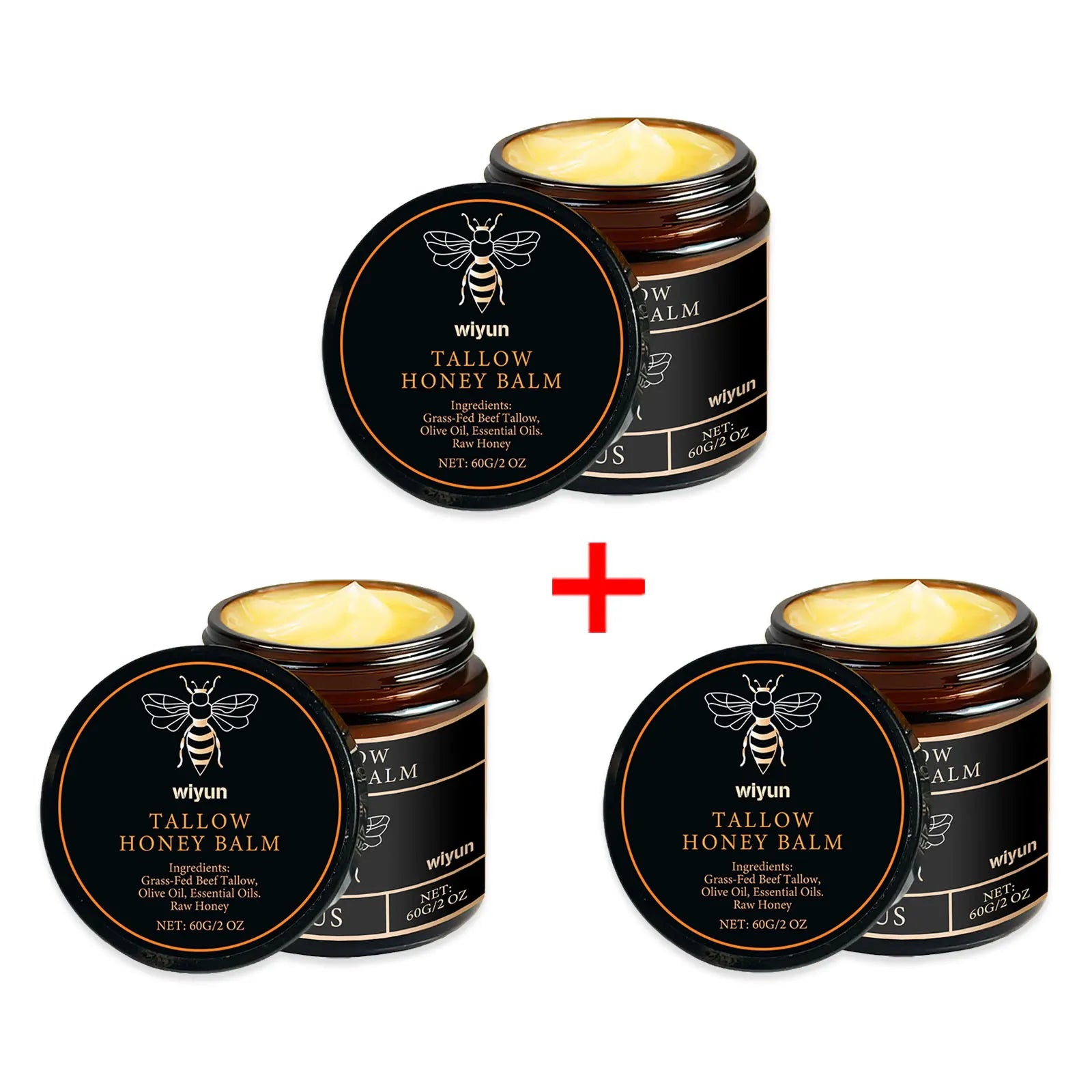 Beef Tallow Honey Moisturizer Grass Fed Whipped Tallow Face Cream Body Lotion Non Greasy Nourishing Fast Absorption Skin Care