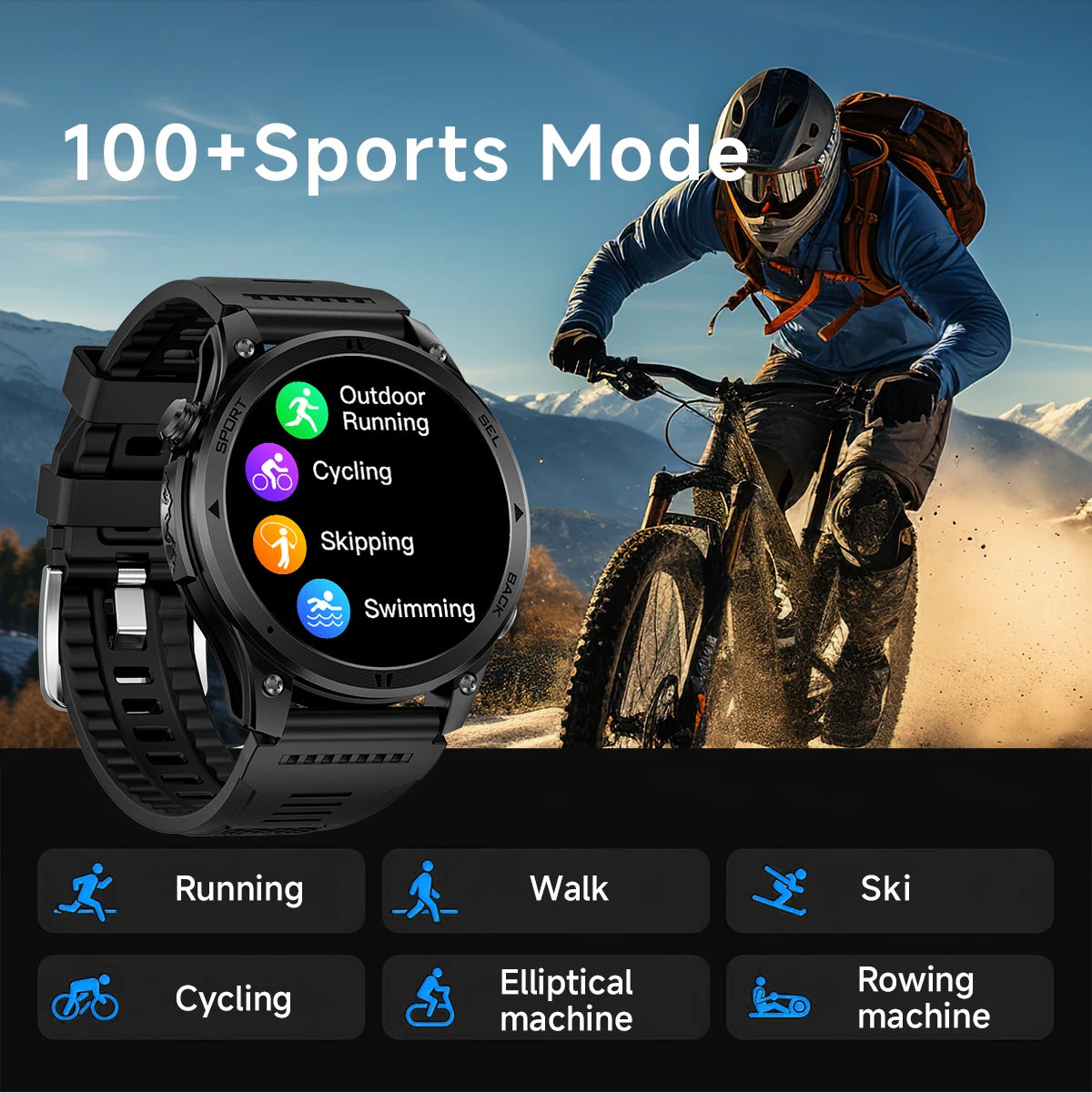 LIGE 2026 New GPS Path Smart Watch 530mAh Battery IP68 Waterproof Sports Run Tracker BT Call Outdoor Compass Military Smartwatch