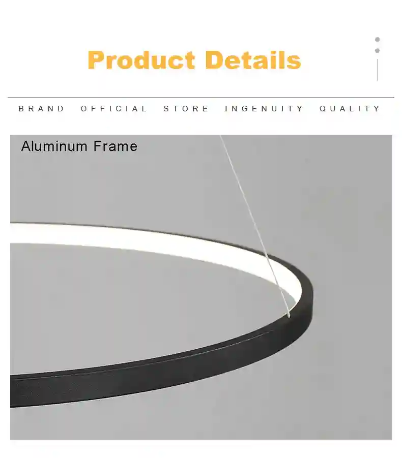 Modern LED Ring Light – Minimalist Dimmable Chandelier for Studio Tidesmit