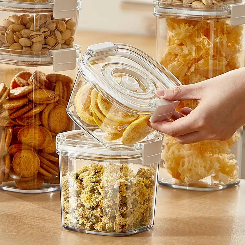 Vacuum Seal Container Electric Coffee Beans Vacuum Sealed Jar Kitchen Cereals Rice Fresh Storage Box Moisture-Proof Tea Canister