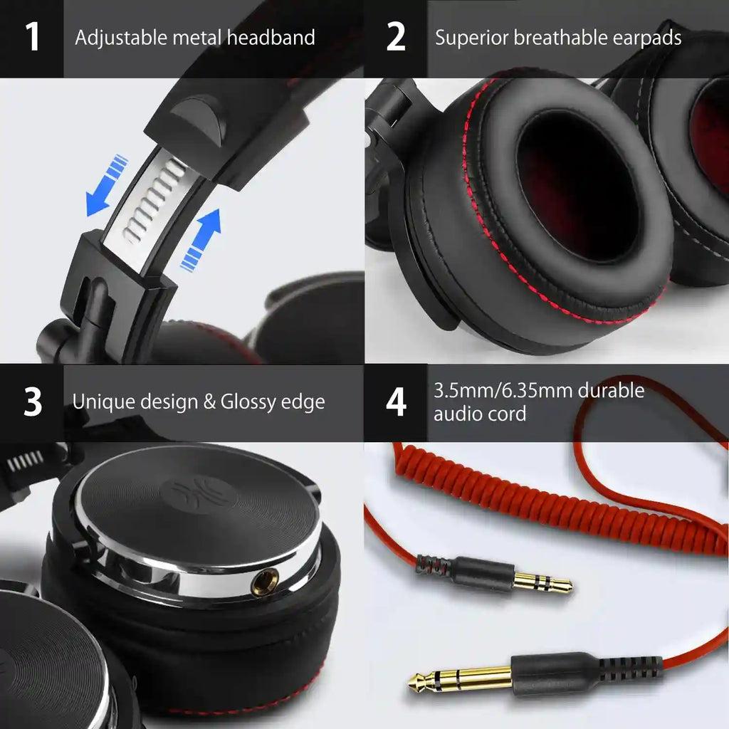 Tidesmit Wired Studio Headphones - Over-Ear Monitor with Mic Tidesmit