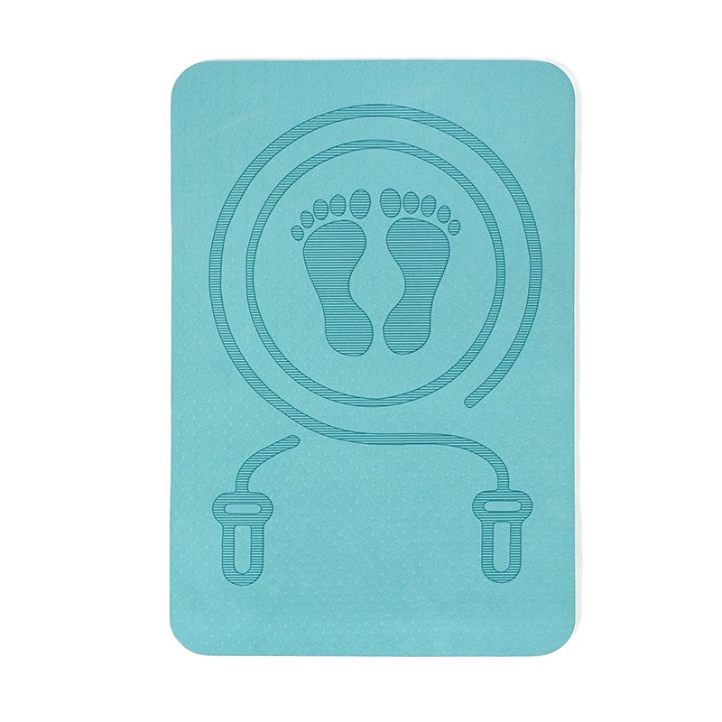 6MM Skipping Rope Mat Anti-noise Jump Rope Mat Floor Mats Exercise Shock Absorption Yoga Mat TPE Skipping Mat Fitness Pad B.H
