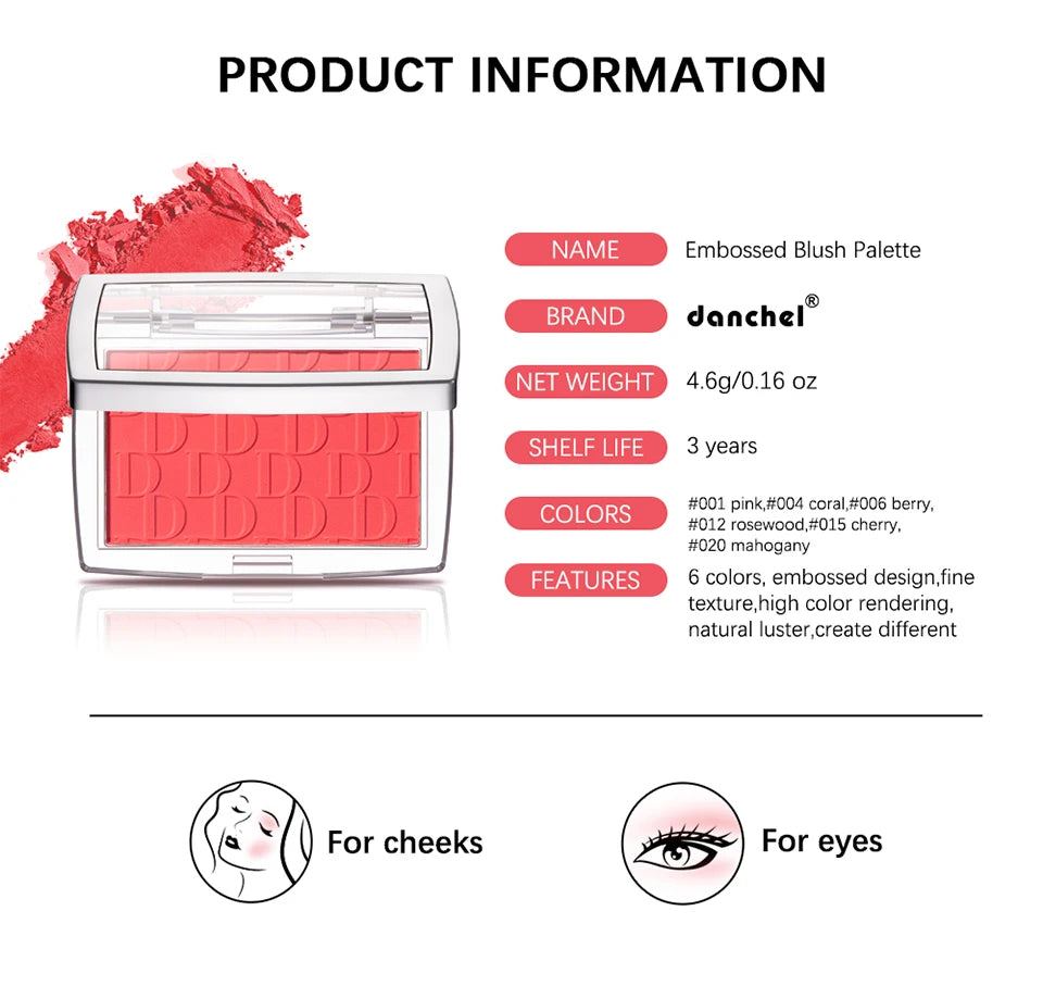Tidesmit matte natural peach cheek tint blush palette for face contouring and waterproof makeup application