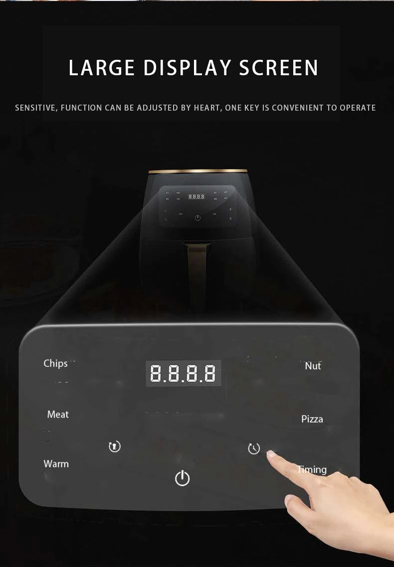 Factory Stock Hot Sale Electric 6L Multi-function Digital Control Air Fryer High-quality Non-stick Surface Household Hotel Use