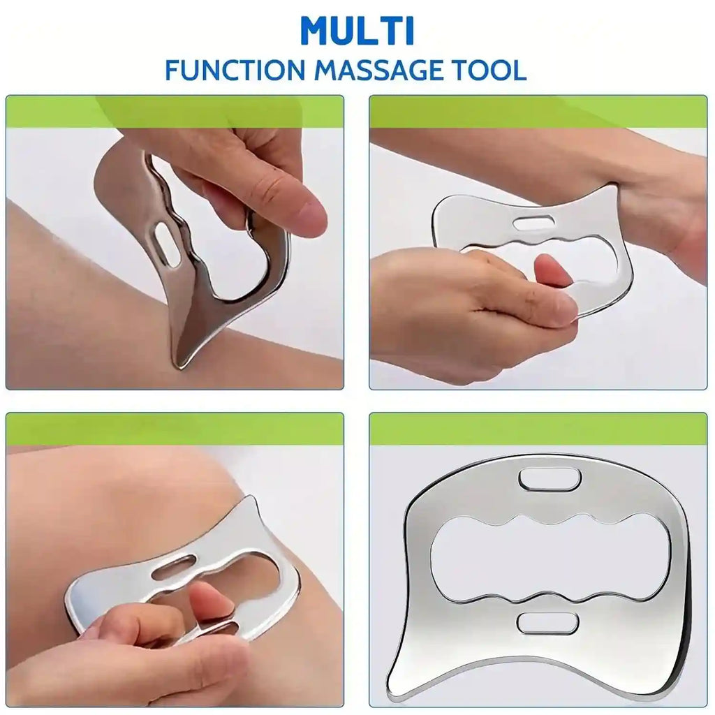 Stainless Steel Gua Sha Set - 3-Piece Muscle Relief & Scraper Tool Eye Massage Instrument Tidesmit