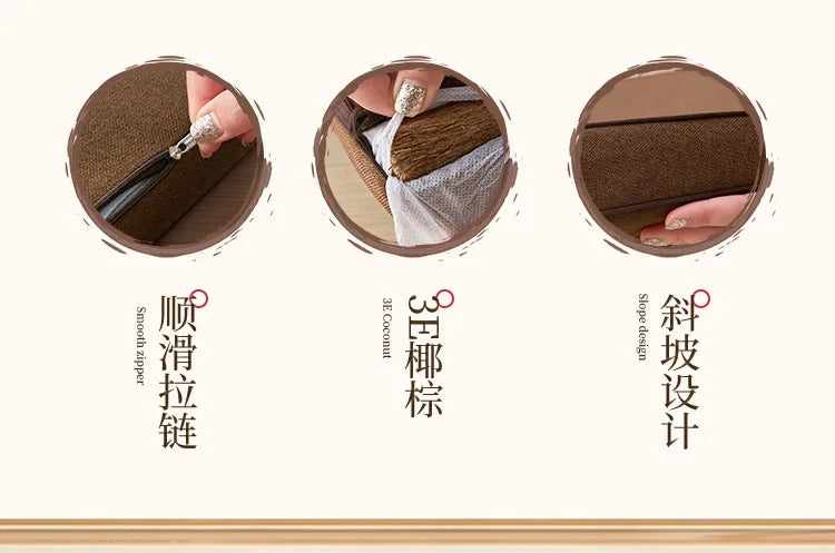 Seat Cushion Meditation Mat Futon Kneeling Meditation Home Thickened Folding Fabric Coconut Palm Zen Mat