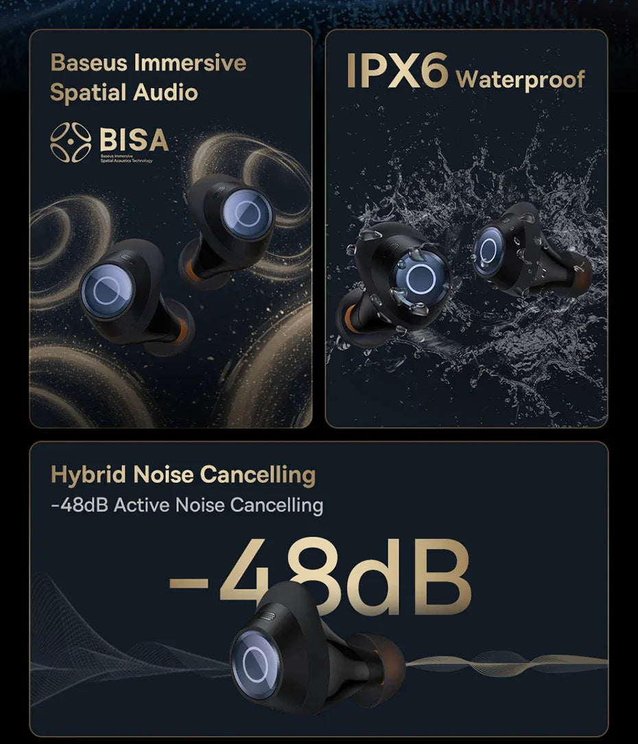 Tidesmit Wireless Noise Canceling Earbuds 48dB ANC MA10 Series Tidesmit