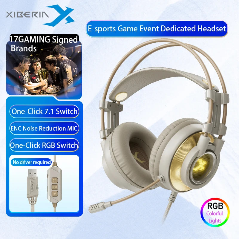 7.1 Surround Sound Gaming Headset with Noise Cancelling Mic - Tidesmit Gold Tidesmit