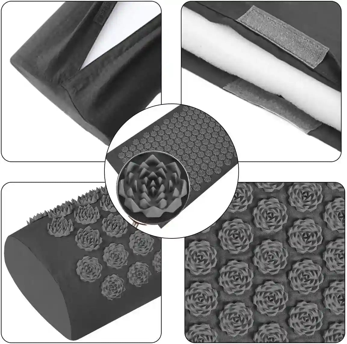 Acupressure Mat Set with Pillow - Deep Tissue Muscle Relief 3PCS Massage Roller Tidesmit