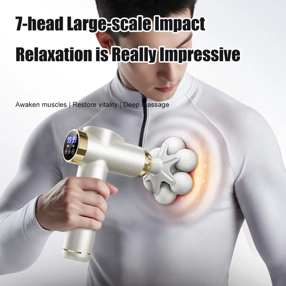 Electric Massage Gun - 9-Speed Deep Tissue Muscle Recovery Tool White Fascia Gun Tidesmit