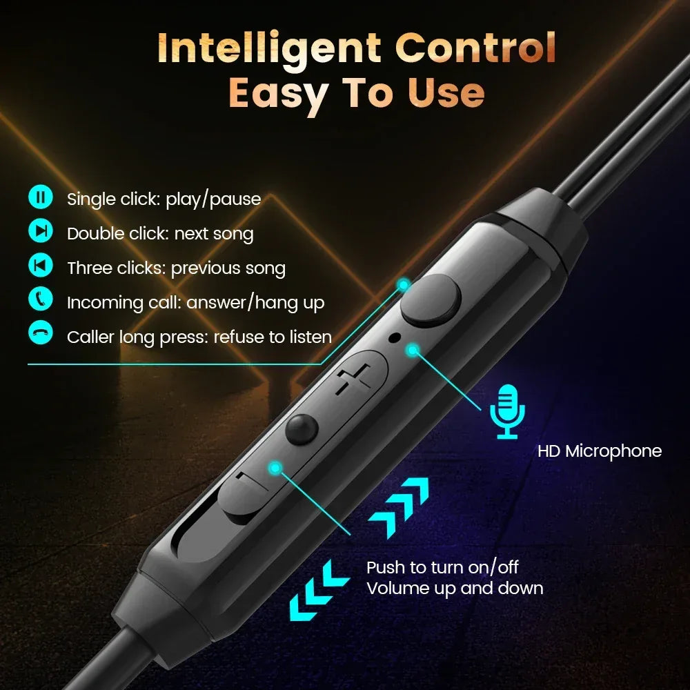 Wired In-Ear Headphones with Dual Microphone - Tidesmit 90° Elbow Tidesmit