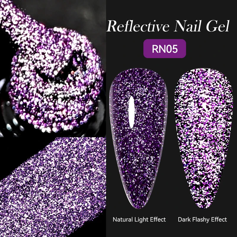Magnetic Cat Eye Gel Nail Polish – Reflective UV Soak Off Kit Permanent Makeup Machines Reflective Gel 05 Tidesmit