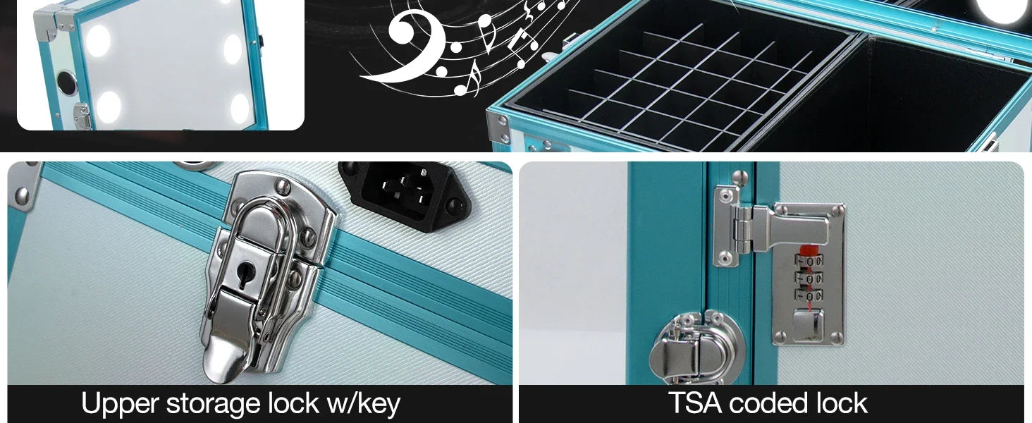 Rolling Manicure Table | Foldable Makeup Train Case - Tidesmit Massage Chairs Tidesmit