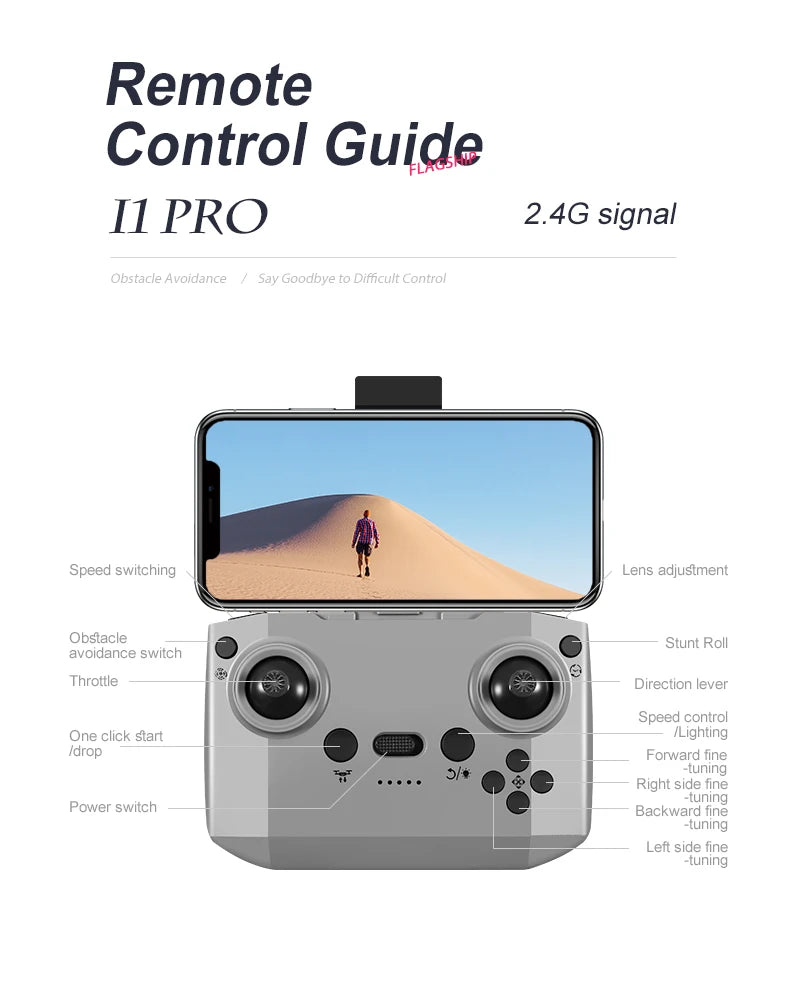 Mini 4K Camera Drone - Obstacle Avoidance & Foldable Design (i1PRO) Tidesmit