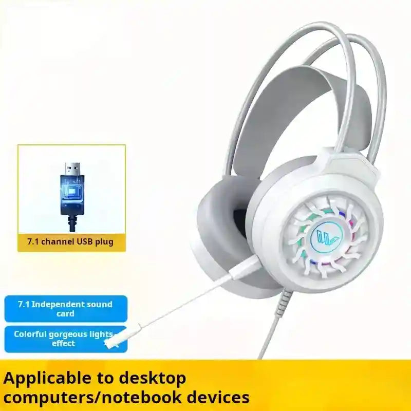 Tidesmit 7.1 Surround Sound Gaming Headset with Noise Cancellation White Tidesmit