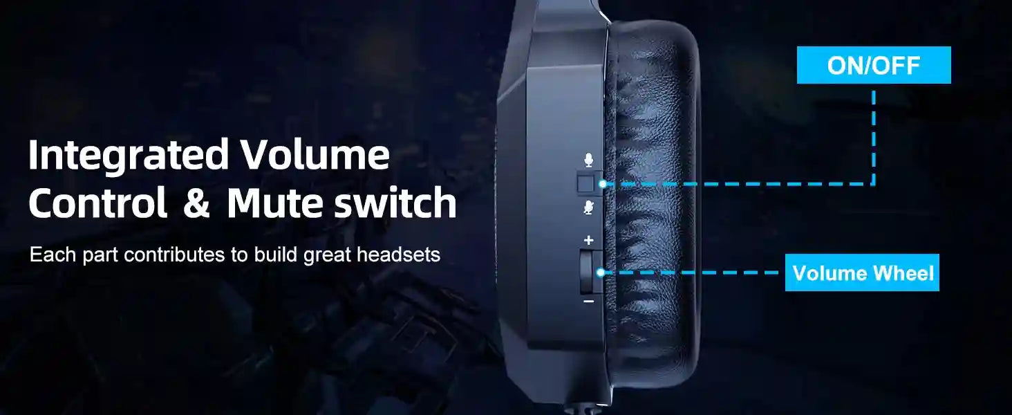 Tidesmit Gaming Headset with Mic, 7.1 Surround Sound for PC and PS5 Tidesmit