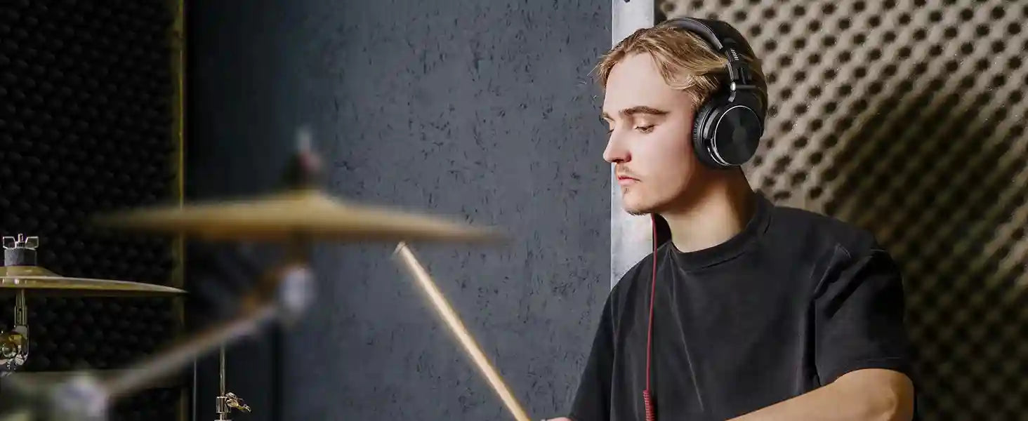 Over-Ear Wired Studio Monitor Headphones with Mic - Tidesmit Tidesmit