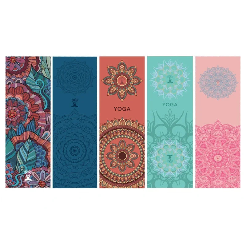 63*185cm Non-slip Yoga Mat Blanket Towel Gym Fitness Pilates Exercise Sports Travel Pattern Home Yoga Mat Cover Quick-drying