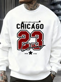 Chicago Number 23 Jersey Prints Male Sweatshirt Trendy Hip Hop Streetwear Crewneck Autumn Clothes Fleece Casual Pullover