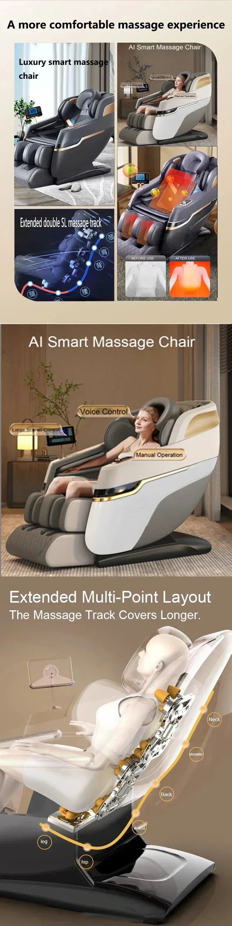 4D Massage Office Chair with Zero Gravity Recline and Heat Therapy Massage Chairs Tidesmit
