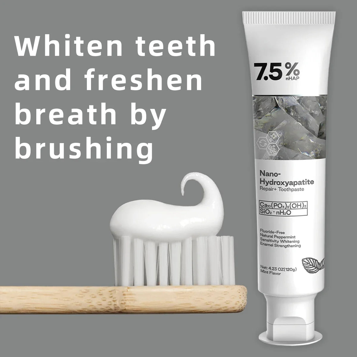 Tidesmit nano hydroxyapatite fluoride-free toothpaste for enamel repair and teeth whitening