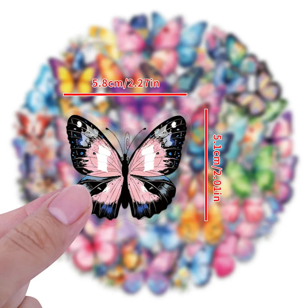 60 PCS Colorful Butterfly Sticker Pack - Waterproof Transparent PET Decals, Great as Journal LanLanStickersWorld Store