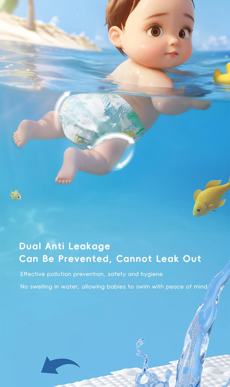 Waterproof Baby Swimming Diaper Disposable Swimwear Pull-Up Pants 0-3 Years Toddler Aquatic Trousers Infant Baby Swimming Trunks