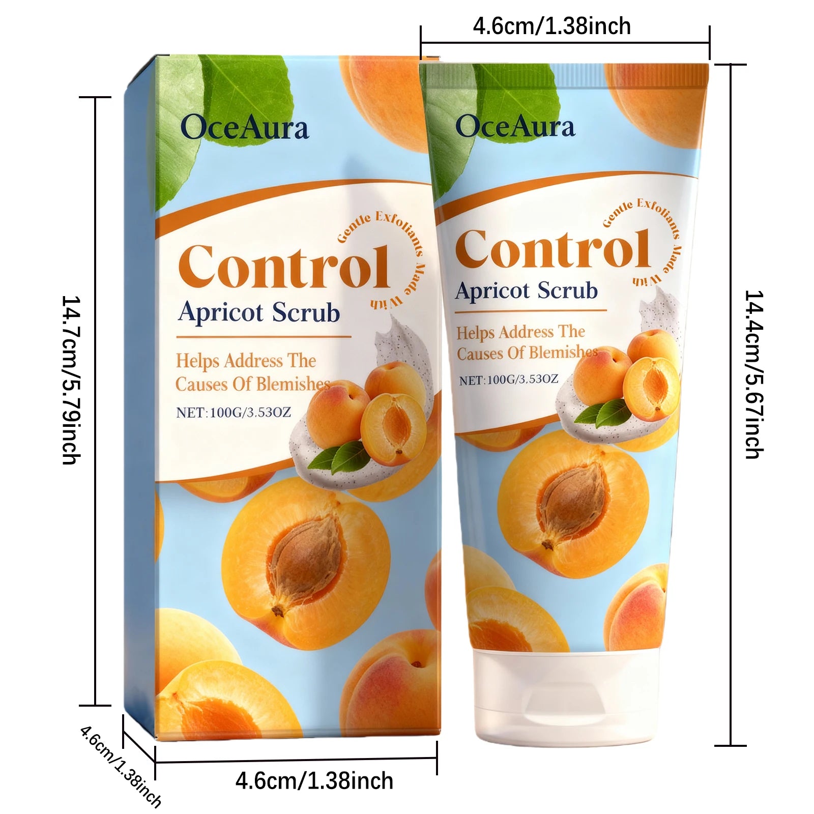 Exfoliating Apricot Facial Scrub - Professional Smooth Skin Care 100g Scrubs Treatments Tidesmit