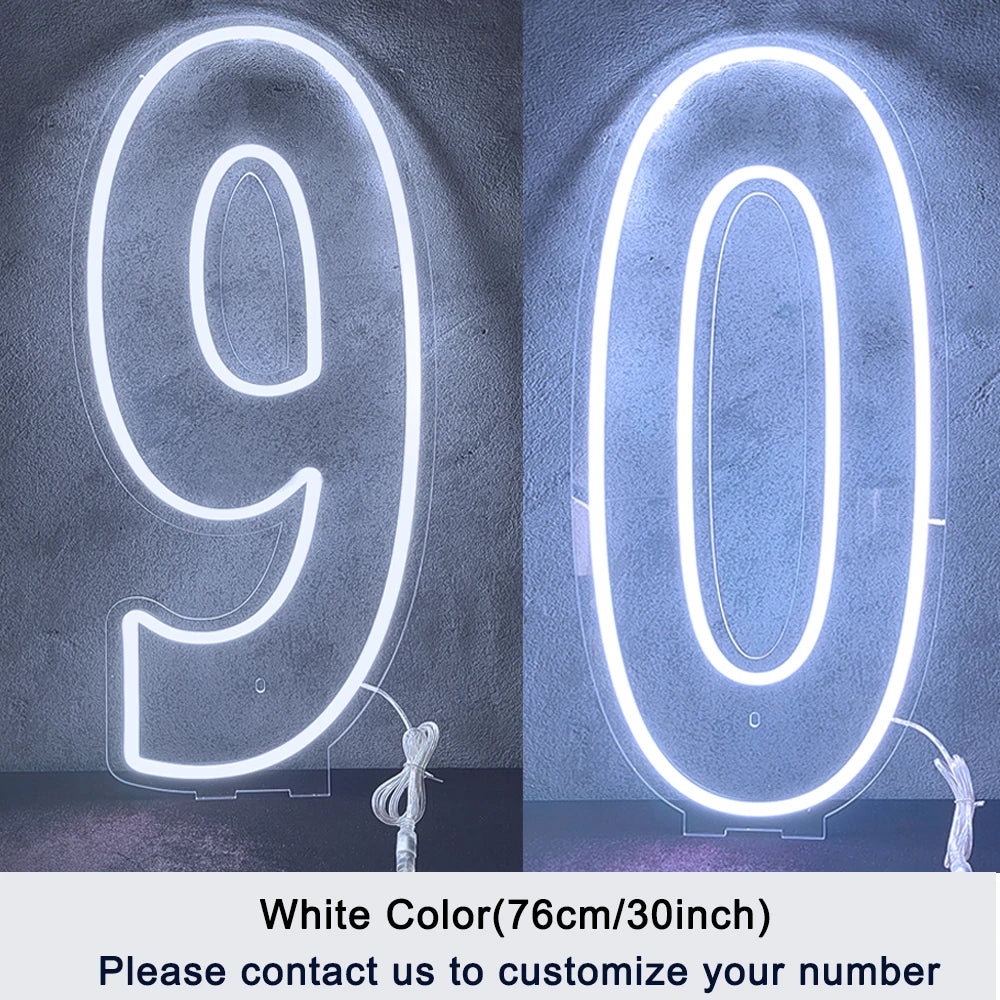 LED Neon Number Sign for Weddings | Customizable Event Lighting 76-100cm number 90 China Mainland Tidesmit