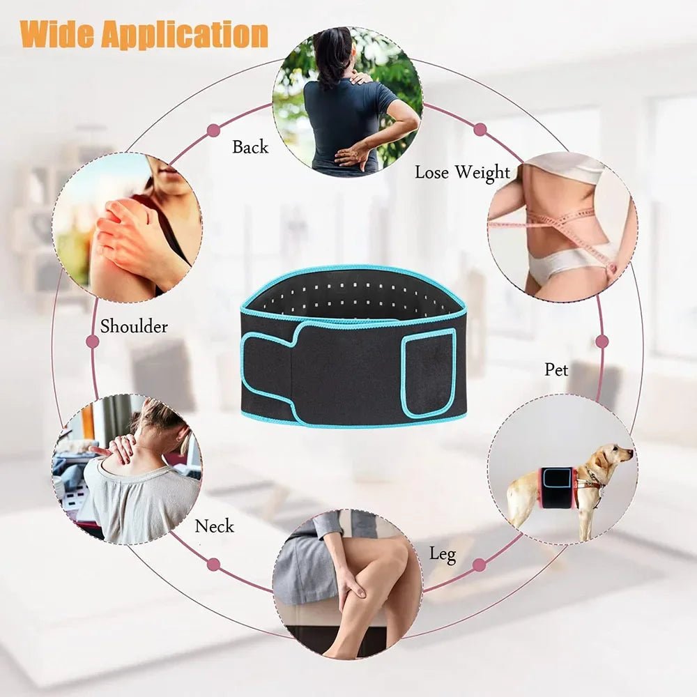 Red ＆Infrared LED Light Therapy Belt 850nm 660nm Back Pain Relief Wrap Burn Fat Wrap Slimming Machine Waist Heat Pad Full Body