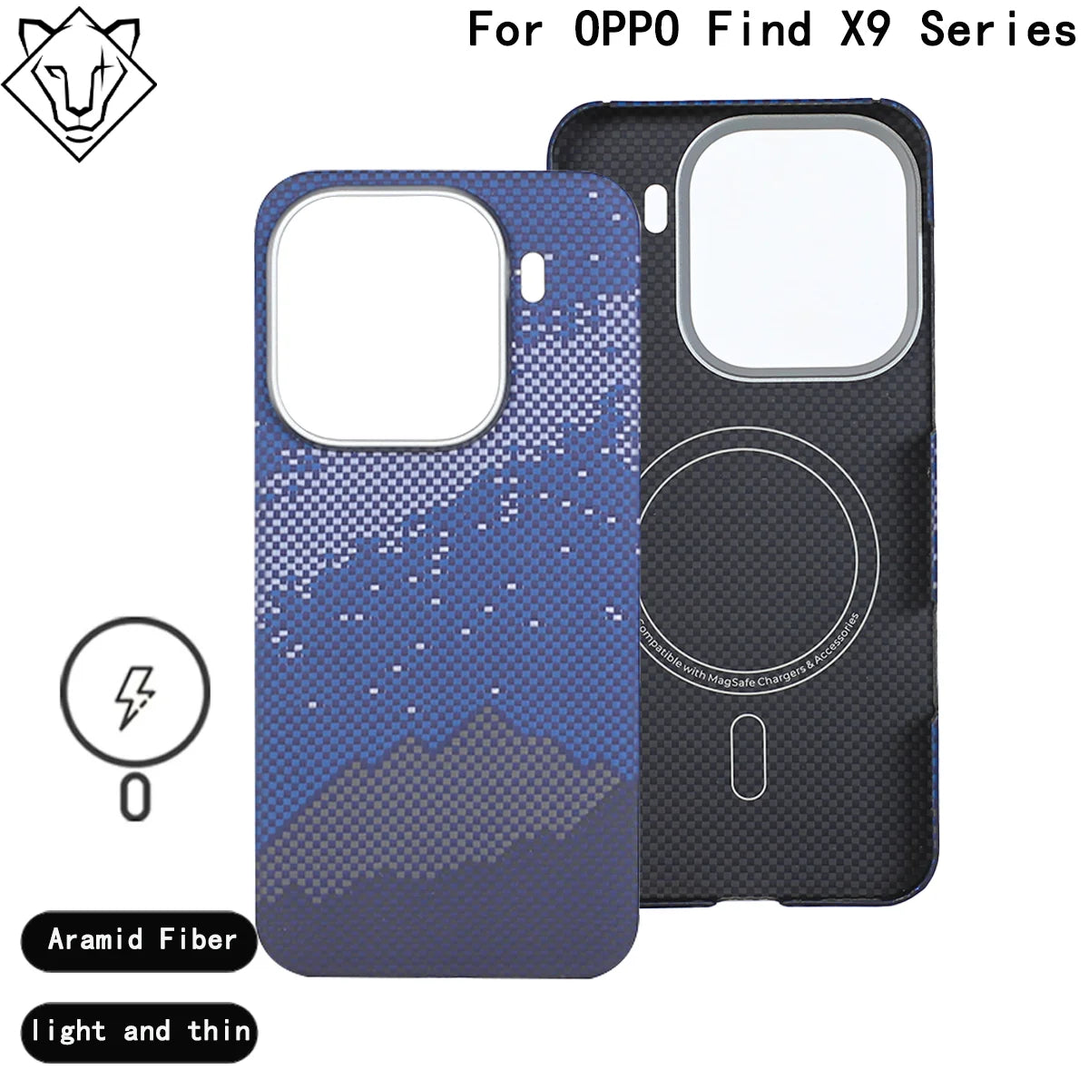 Oppo Find X9 Pro Aramid Fiber Case - Slim Military-Grade Cover Blue Tidesmit